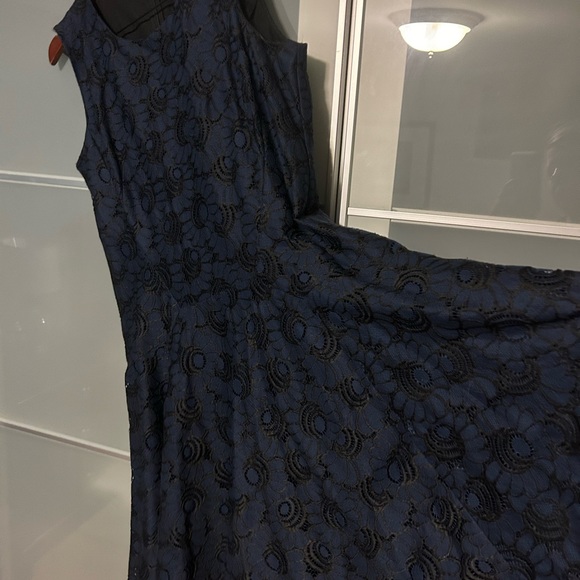 Tommy Hilfinger blue and black lace fit and flare dress - Picture 4 of 5
